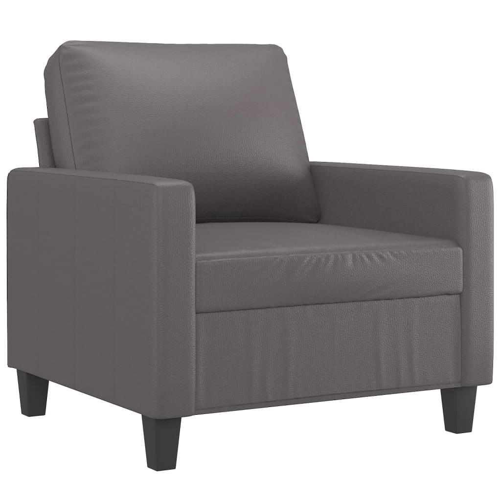 Vidaxl fauteuil 60 cm kunstleer grijs