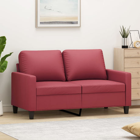 Vidaxl tweezitsbank 120 cm kunstleer wijnrood