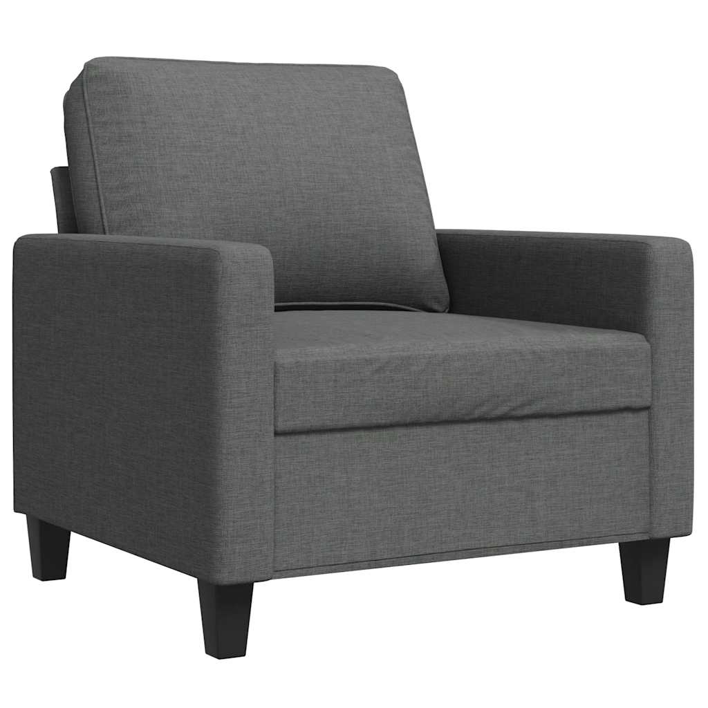 Vidaxl fauteuil 60 cm stof donkergrijs