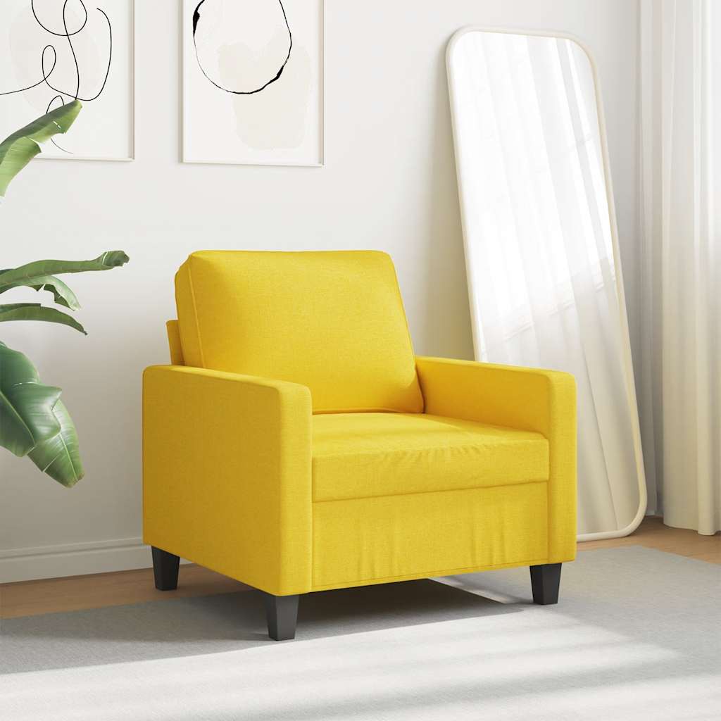Vidaxl fauteuil 60 cm stof lichtgeel