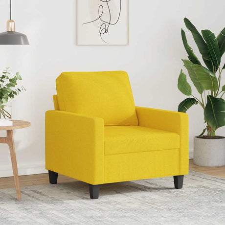 Vidaxl fauteuil 60 cm stof lichtgeel