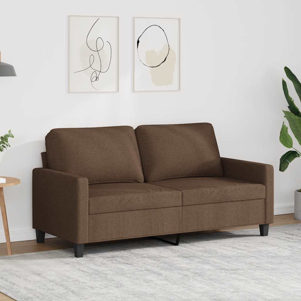 Vidaxl tweezitsbank 140 cm stof bruin