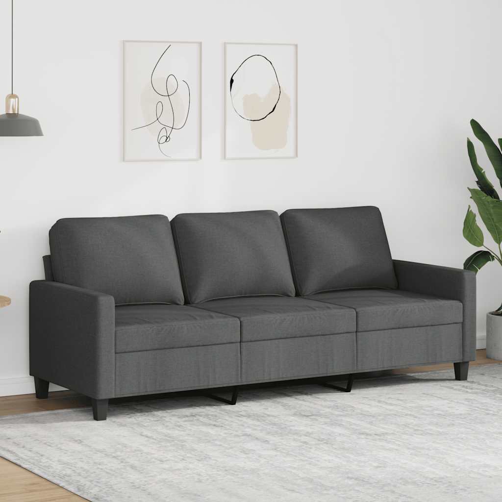 Vidaxl driezitsbank 180 cm stof donkergrijs