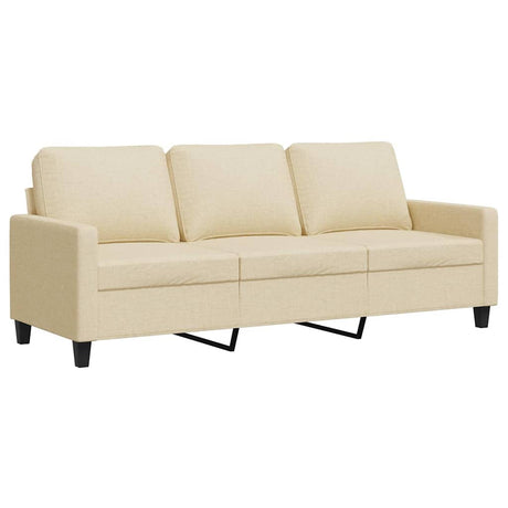 Vidaxl driezitsbank 180 cm stof crèmekleurig
