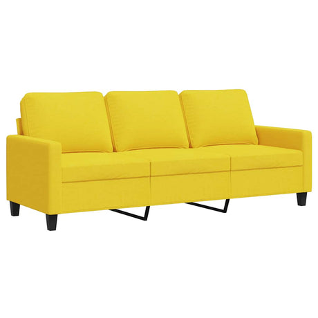Vidaxl driezitsbank 180 cm stof lichtgeel