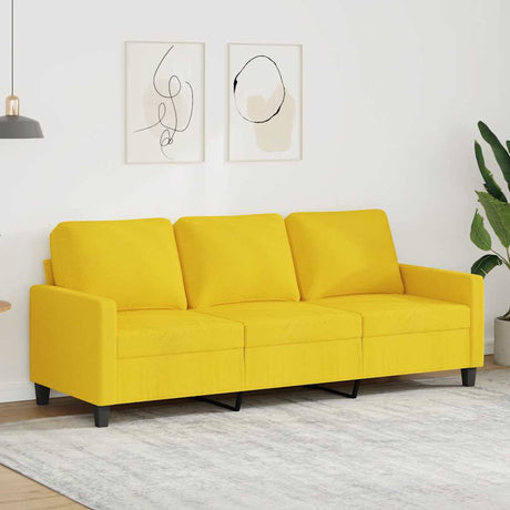Vidaxl driezitsbank 180 cm stof lichtgeel