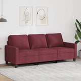 Vidaxl driezitsbank 180 cm stof wijnrood