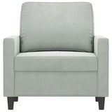 Vidaxl fauteuil 60 cm fluweel lichtgrijs
