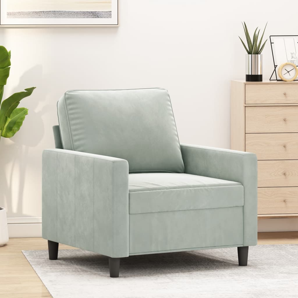 Vidaxl fauteuil 60 cm fluweel lichtgrijs