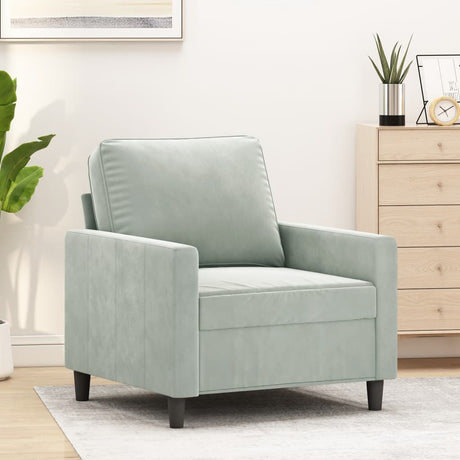 Vidaxl fauteuil 60 cm fluweel lichtgrijs