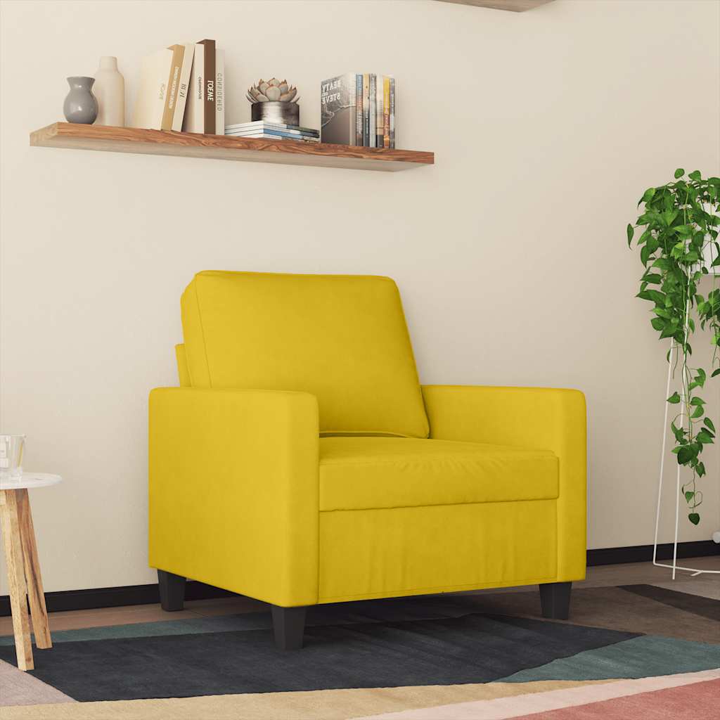 Vidaxl fauteuil 60 cm fluweel geel
