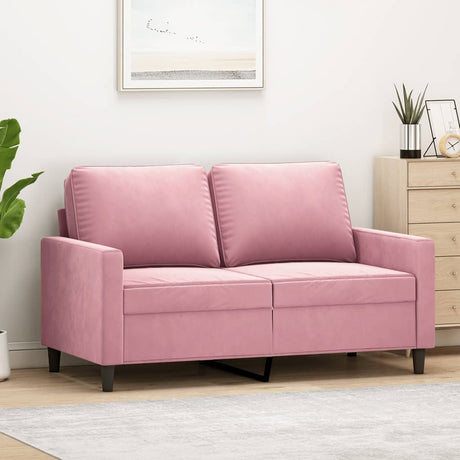 Vidaxl tweezitsbank 120 cm fluweel roze