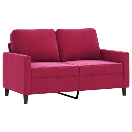 Vidaxl tweezitsbank 120 cm fluweel wijnrood