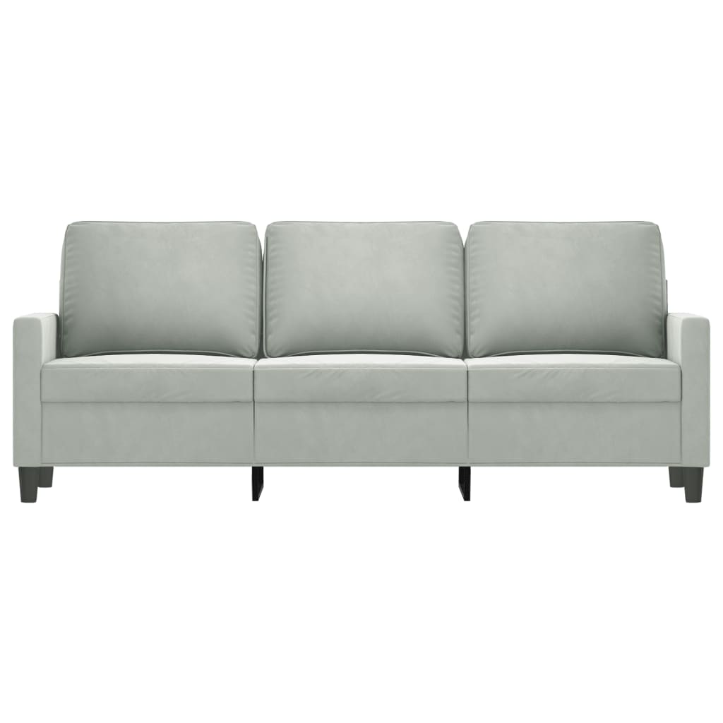 Vidaxl driezitsbank 180 cm fluweel lichtgrijs