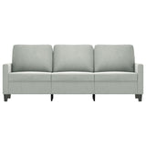 Vidaxl driezitsbank 180 cm fluweel lichtgrijs