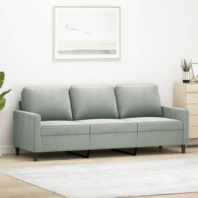 Vidaxl driezitsbank 180 cm fluweel lichtgrijs