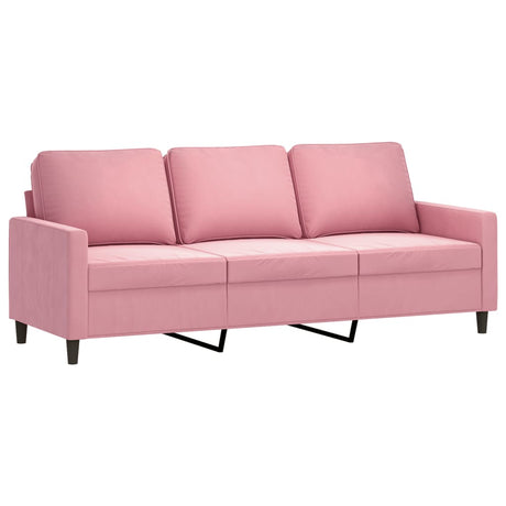 Vidaxl driezitsbank 180 cm fluweel roze