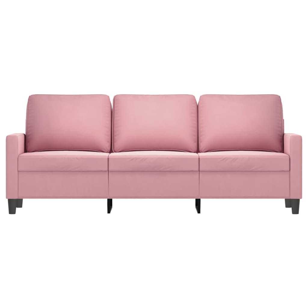Vidaxl driezitsbank 180 cm fluweel roze