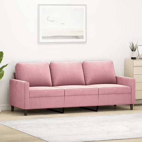 Vidaxl driezitsbank 180 cm fluweel roze