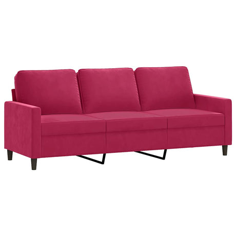 Vidaxl driezitsbank 180 cm fluweel wijnrood