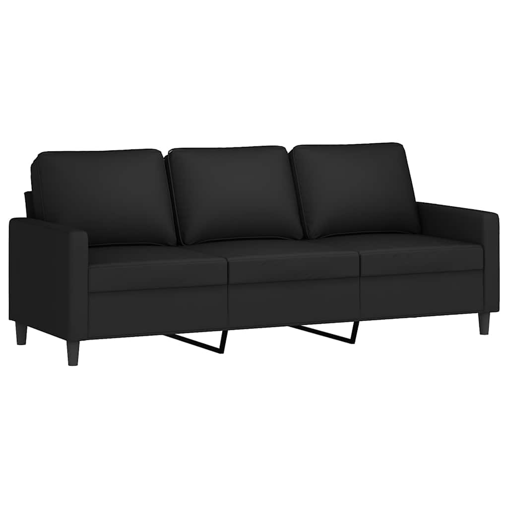 Vidaxl driezitsbank 180 cm fluweel zwart
