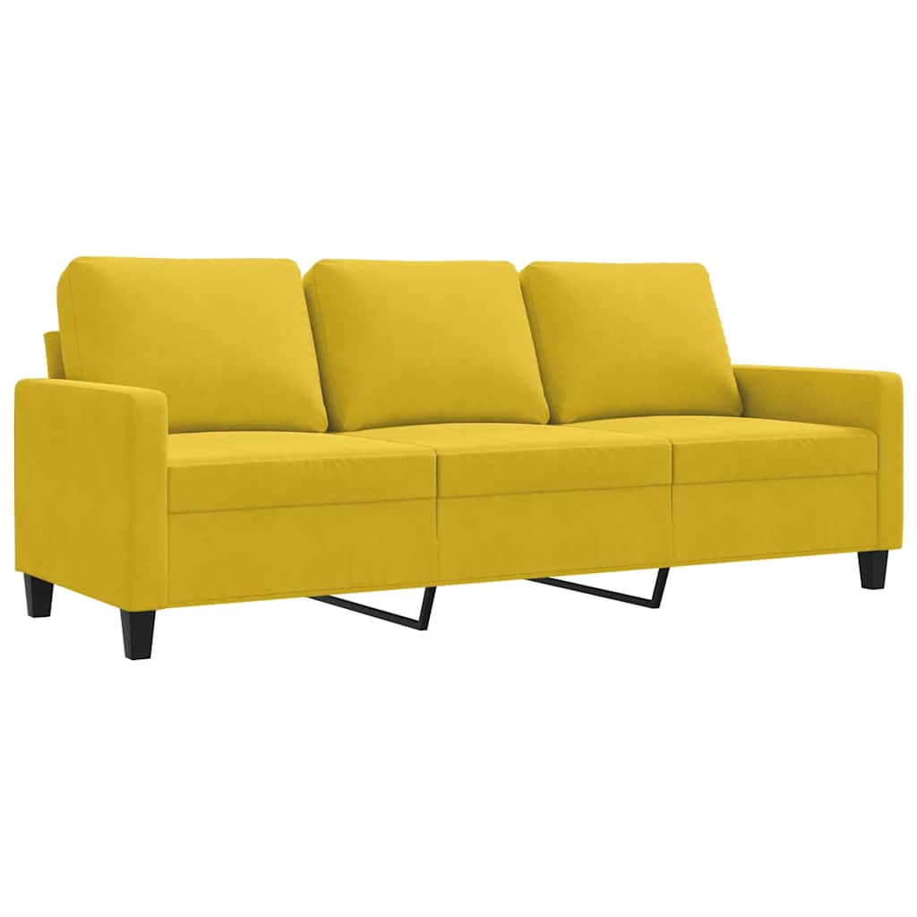 Vidaxl driezitsbank 180 cm fluweel geel