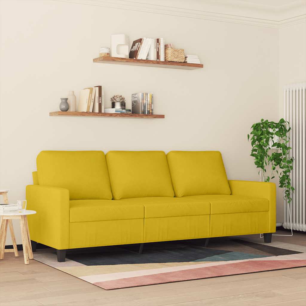 Vidaxl driezitsbank 180 cm fluweel geel