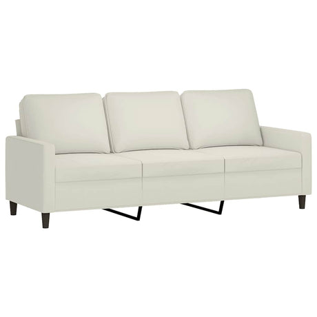 Vidaxl driezitsbank 180 cm fluweel crèmekleurig