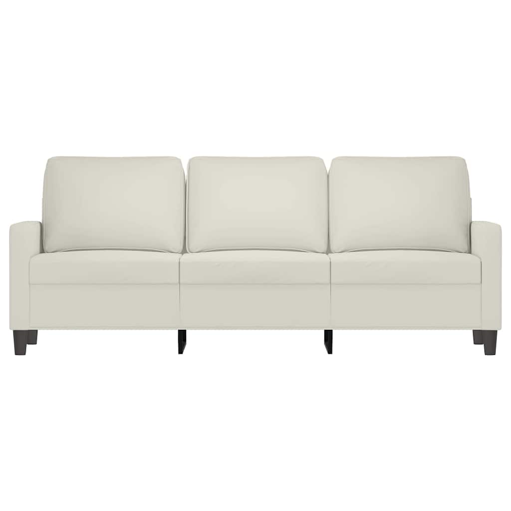 Vidaxl driezitsbank 180 cm fluweel crèmekleurig