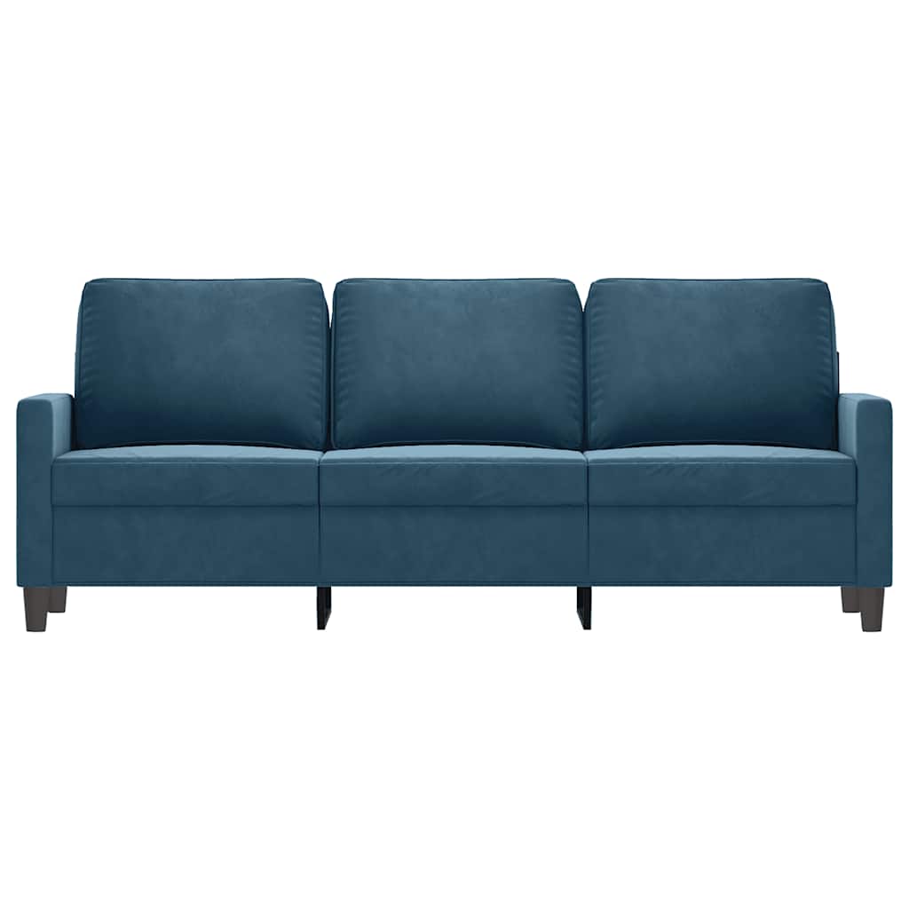 Vidaxl driezitsbank 180 cm fluweel blauw