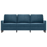 Vidaxl driezitsbank 180 cm fluweel blauw