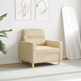 Vidaxl fauteuil 60 cm stof crèmekleurig