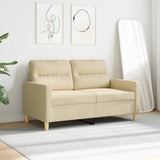 Vidaxl tweezitsbank 120 cm stof crèmekleurig
