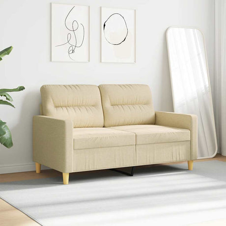 Vidaxl tweezitsbank 120 cm stof crèmekleurig