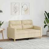 Vidaxl tweezitsbank 120 cm stof crèmekleurig