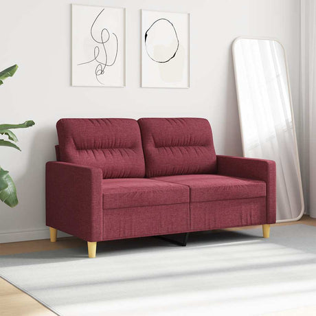 Vidaxl tweezitsbank 120 cm stof wijnrood