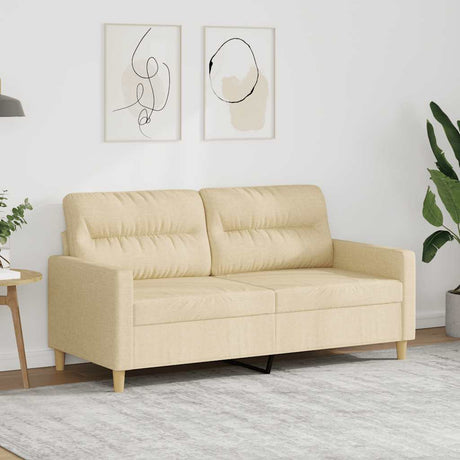 Vidaxl tweezitsbank 140 cm stof crèmekleurig