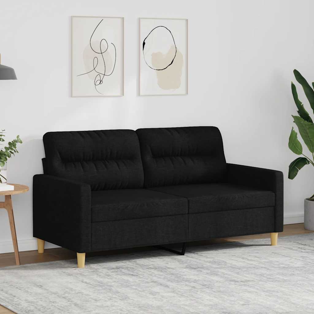 Vidaxl tweezitsbank 140 cm stof zwart