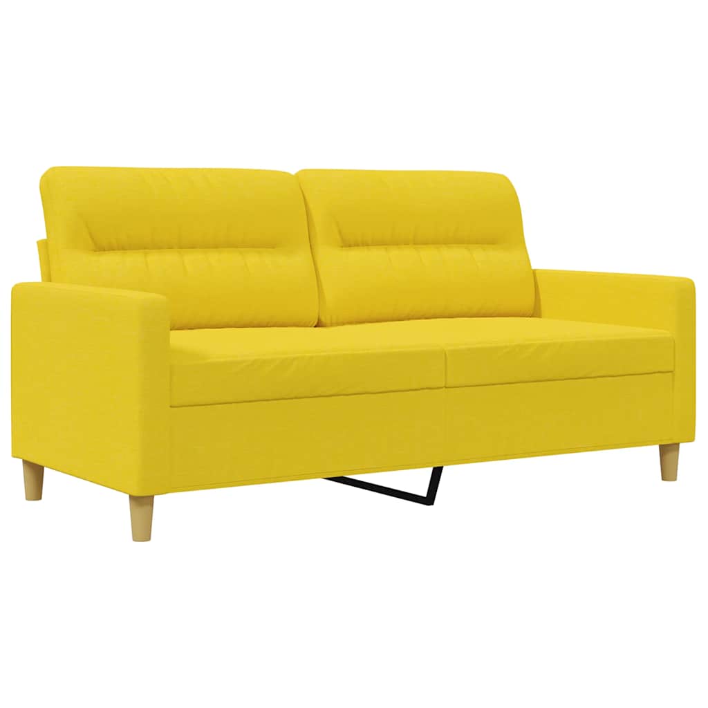 Vidaxl tweezitsbank 140 cm stof lichtgeel
