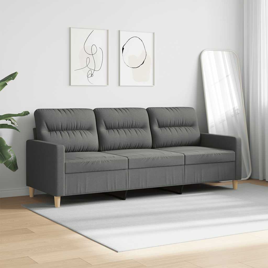 Vidaxl driezitsbank 180 cm stof donkergrijs