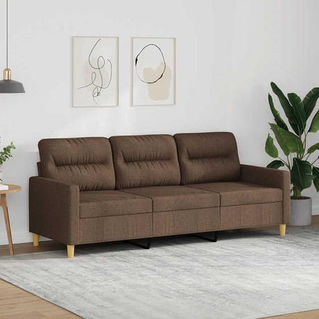 Vidaxl driezitsbank 180 cm stof bruin