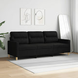 Vidaxl driezitsbank 180 cm stof zwart