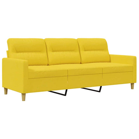 Vidaxl driezitsbank 180 cm stof lichtgeel