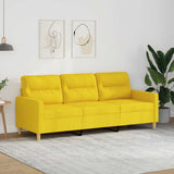 Vidaxl driezitsbank 180 cm stof lichtgeel