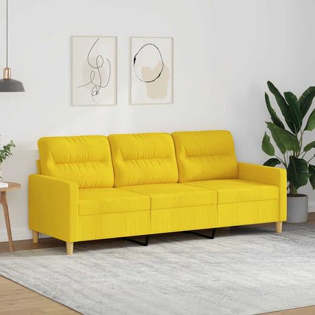 Vidaxl driezitsbank 180 cm stof lichtgeel