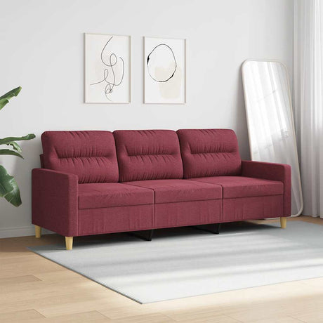 Vidaxl driezitsbank 180 cm stof wijnrood