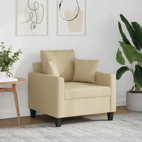 Vidaxl fauteuil 60 cm stof crèmekleurig
