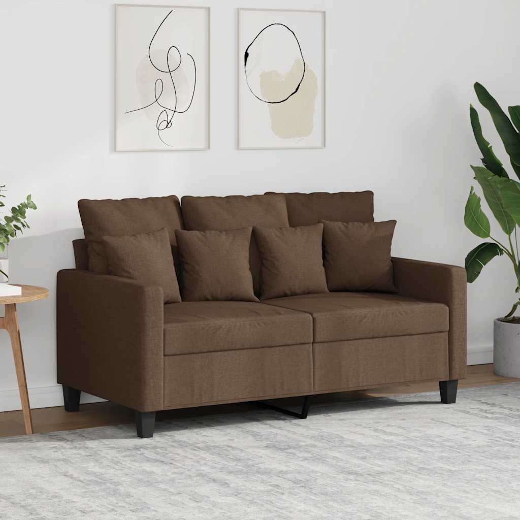 Vidaxl tweezitsbank 120 cm stof bruin