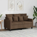 Vidaxl tweezitsbank 120 cm stof bruin