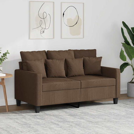 Vidaxl tweezitsbank 120 cm stof bruin